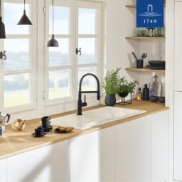 Villeroy und Boch Robinet de cuisine Villeroy & Boch Steel Expert Compact-Window 92990006 42x220mm, noir mat