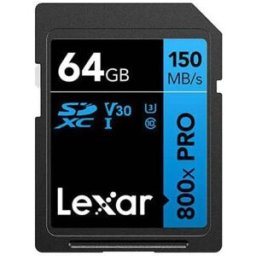 Lexar Carte Sd Professional 64gb 800x Pro Sdxc Uhs-i Black One Size unisex