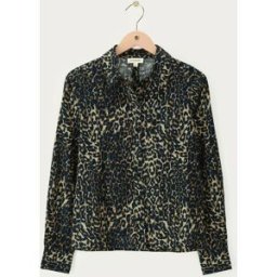 Chemise aspect lin avec imprimé léopard et nœuds My Jewellery Marron/Noir XL femme