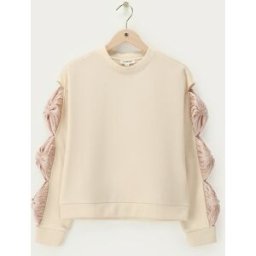 Sweat beige avec nœuds satinés My Jewellery Beige S femme
