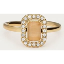 Bague vintage carrée pêche My Jewellery Pêche/Doré One size femme