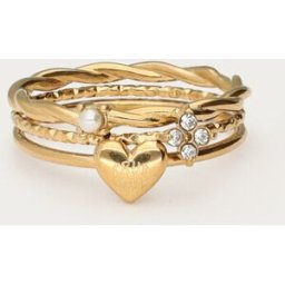 Bague triple love avec strass My Jewellery Doré 20 femme