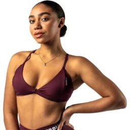 Nebbia Soutien-gorge De Sport Medium-support Twist-knot 423 Dark Red M