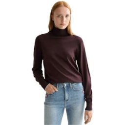 Scotch & Soda Pull à Col Roulé Relaxed Fit Roll Chocolate Plum M Femme