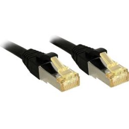 LINDY 47306 RJ45 Câble réseau, câble patch CAT 6a (câble brut CAT 7) S/FTP 0.50 m noir avec cliquet dencastrement 1 pc(s)