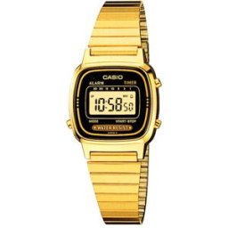 Casio Montre Pour Femme La670 Retro Vintage Yellow Gold / Lcd Black One Size Femme