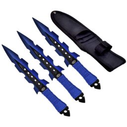 Lot 3 couteaux de lancer 19cm Thunder bleu SCH