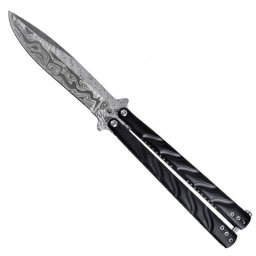 Couteau papillon design damas balisong 22,5cm