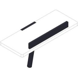 Giese GmbH Console de douche Giese Noka 50820-14 avec crochet et raclette, noir mat, matériau Corian blanc glacier