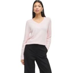 Vila Pull à Col En V Ril Cherry Blossom / Detail Light Melange S Femme