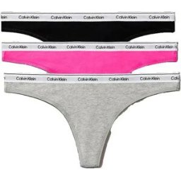 Calvin Klein String Lv00qd5209 3 Unités Black / Grey Heather / Stunning Orchid S Femme