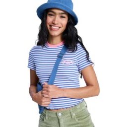 Roxy Haut à Manches Courtes Bright Lights Baby Coconut Milk Stripy Soul Mini L Femme