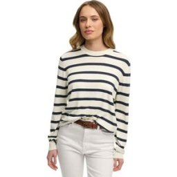 Superdry Pull Essential Cream Richest Navy Stripe S Femme