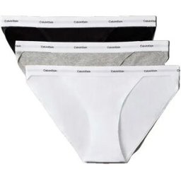 Calvin Klein Culotte String 3 Unités Black / Classic White / Grey Heather L Femme