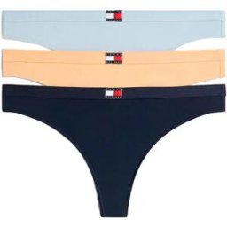 Tommy Hilfiger String Uw0uw06139 3 Unités Breezy Blue / Cab Orange / D N Navy L Femme