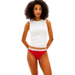 Tommy Hilfiger String Uw0uw06445 3 Unités Desert Sky / White / Primary Red XS Femme