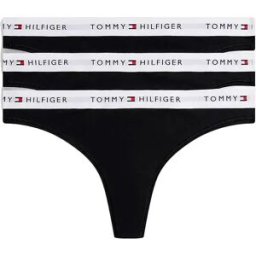 Tommy Hilfiger String Uw0uw06445 3 Unités Black / Black / Black XS Femme