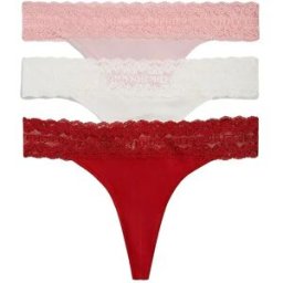 Tommy Hilfiger String Uw0uw06337 3 Unités Bonita Pink / Ivory / Dark Magma XS Femme