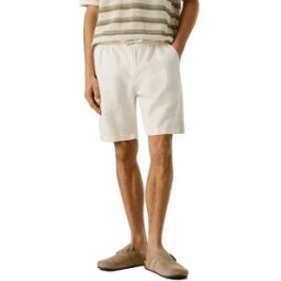 Pepe Jeans Short Smart Linen Relaxed Fit Ivory White 31 Homme