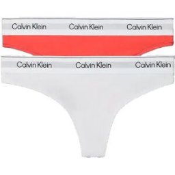 Calvin Klein String Lv00qf8834 2 Unités White / Cradle Pink M Femme