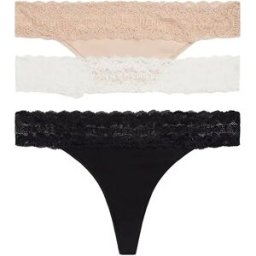 Tommy Hilfiger String Uw0uw06337 3 Unités Ivory / Misty Blush / Black M Femme
