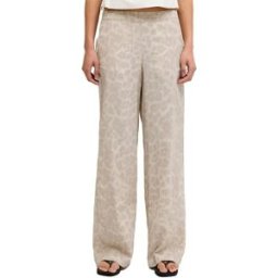 Jack & Jones Pantalon Taille Haute Ella Summer Loose Jjxx Silver Cloud / Aop Leopard L Femme