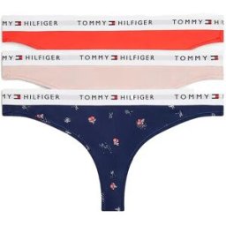 Tommy Hilfiger String Uw0uw05530 3 Unités Mini Floral / Fire Red / Foggy Pink S Femme