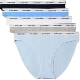 Calvin Klein Culotte 000qd5208e 5 Unités Shoreline / Blue Descent / White / Gre L Femme