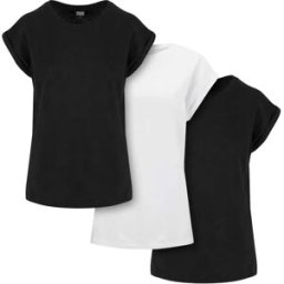 Urban Classics T-shirt à Manches Courtes Extended Shoulder 3 Unités Black / White / Black L Femme