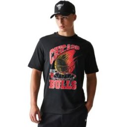 New Era T-shirt à Manches Courtes Nba Ball Grpahic Chicago Bulls Black S Homme