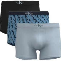 Calvin Klein Boxers Lv00nb4472 Trunk 3 Unités Black W Arctic / Stepping Logo Gulf B XS Homme