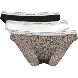 Calvin Klein Culotte Lv00qd5207 3 Unités Black / Classic White / Animal Mirror M Femme