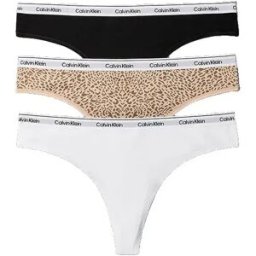 Calvin Klein Culotte Lv00qd5396 Brazilian 3 Unités Black / Classic White / Animal Mirror S Femme