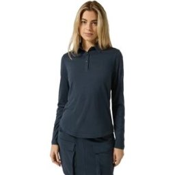 Super.natural Polo à Manches Longues Bio J Regular Fit Blueberry L Femme