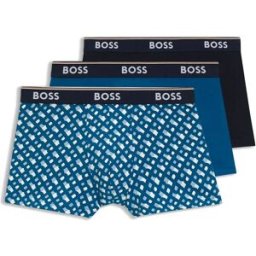 Boss Boxers Power Desig Trunk 10276514 3 Unités Open Blue S Homme