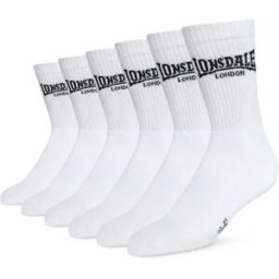 Lonsdale Chaussettes Gilbert 6 Unités White / Black EU 39-42