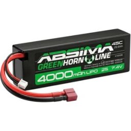 Absima Batterie Lipo 7.4v 50c 4000 Hardcase T-plug Black One Size unisex