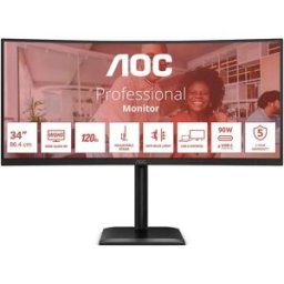 AOC Écran Cu34e4cv 34´´ Uwqhd Va Wled 100hz Black One Size unisex