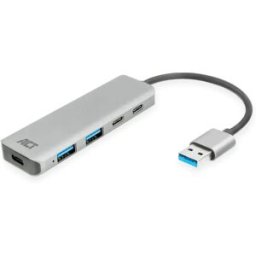 Act Hub Ac6125 Usb-a 3.0 Black One Size unisex