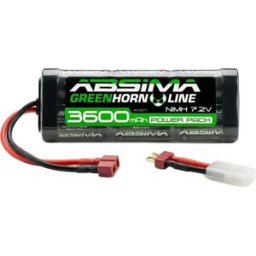 Absima Batterie Greenhorn Nimh Stick Pack 7.2v 3600mah T-plug Black / Green One Size unisex