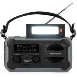Thomson Radio Portable Portable Solar Sos Am/fm 8000mah Battery Emergency Flashlight 3 Charging Modes Function Black One Size unisex