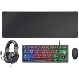 Mars Gaming Kit De Jeu Souris Clavier Casque Tapis De Souris Mcp-rgb3 Black Spanish QWERTY unisex