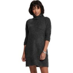 Only Robe Courte à Manches Longues Jana Cowl Neck Wool Knit Dark Grey Melange S Femme