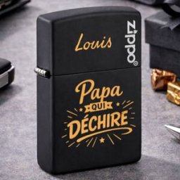 Ocadeau Briquet Zippo noir papa gravé