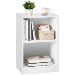 VASAGLE Custos Collection - Table de chevet avec étagères ouvertes et rangement pratique, Blanc Nuage / 1