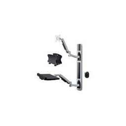 StarTech.com Wall Mount Workstation, VESA Mount For 32 Monitors (22lb/10kg), Fully Articulating Arms For Single Monitor Mount Keyboard Tray, Includes Desktop Computer/PC Bracket - Ergonomic Standing Desk (2PASTSC-WALL-MOUNT) kit de montage - station de