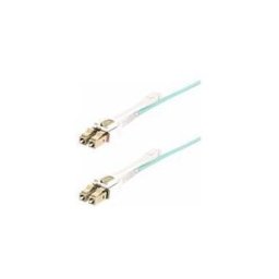 StarTech.com 8m (26ft) LC to LC (UPC) OM4 Multimode Fiber Optic Cable w/Push Pull Tabs, 50/125Âµm, 100G Networks, Bend Insensitive, Low Insertion Loss - LSZH Fiber Patch Cord (450FBLCLC8PP) - cordon de raccordement - 8 m - turquoise