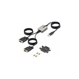 StarTech.com 13ft (4m) 2-Port USB to Serial Adapter Cable, Interchangeable DB9 Screws/Nuts, COM Retention, USB-A to DB9 RS232, FTDI, Level-4 ESD Protection, Windows/macOS/ChromeOS/Linux - Rugged TPE Construction (2P6FFC-USB-SERIAL) - cable USB / serie - U