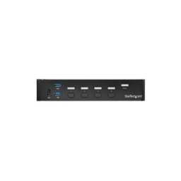 StarTech.com Switch KVM USB DisplayPort a 4 ports - Commutateur ecran clavier souris DP avec hub USB 3.0 integre - 4K 30 Hz (SV431DPU3A2) - commutateur ecran-clavier-souris/USB - 4 ports - Montable sur rack