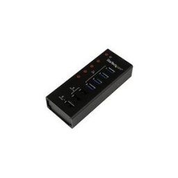StarTech.com Hub USB 3.0 Alimente de 4 ports avec Station de Recharge de 3 ports USB (2 x 1A, 1 x 2A) - BoÃ®tier en Metal a Fixation Murale - concentrateur (hub) - 4 ports